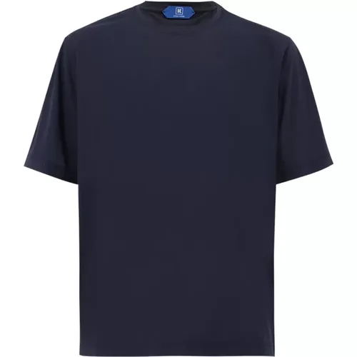 Baumwoll Crew-neck T-Shirt für heiße Tage , Herren, Größe: XL - Kiton - Modalova