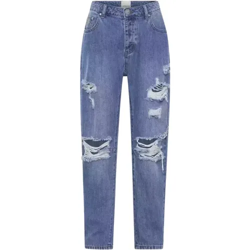 Blaue Distressed Jeans , Damen, Größe: W26 - One Teaspoon - Modalova