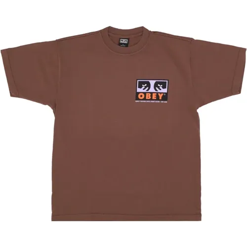 Classic Box Tee Sepia T-Shirt , male, Sizes: XL - Obey - Modalova