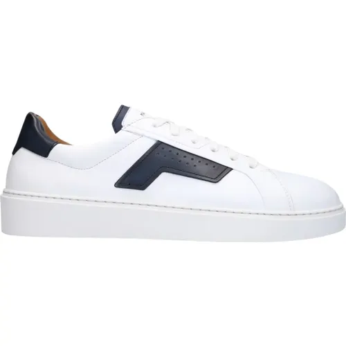 Herren Low Top Sneakers Weiß Blau , Herren, Größe: 40 EU - Magnanni - Modalova