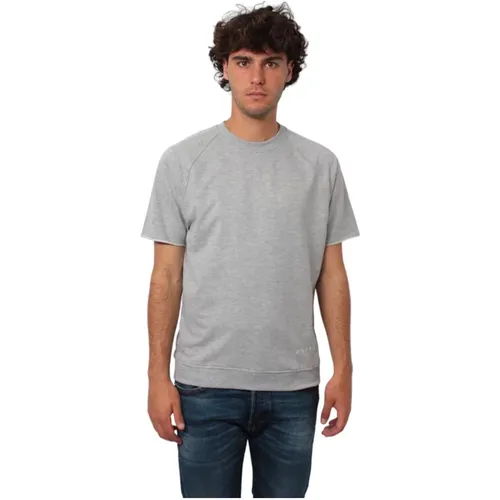 Kurzarm Grau Melange Baumwoll T-shirt - Daniele Fiesoli - Modalova