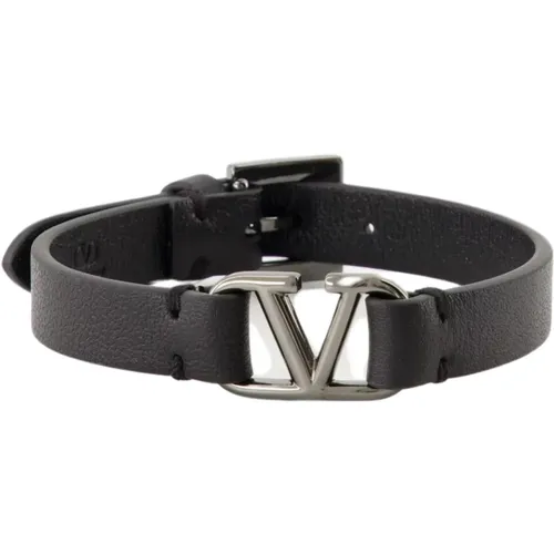 Leather VLogo Bracelet , male, Sizes: ONE SIZE - Valentino Garavani - Modalova