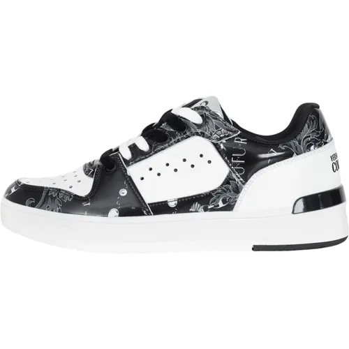 Chain Couture Leder Sneakers , Herren, Größe: 43 EU - Versace Jeans Couture - Modalova