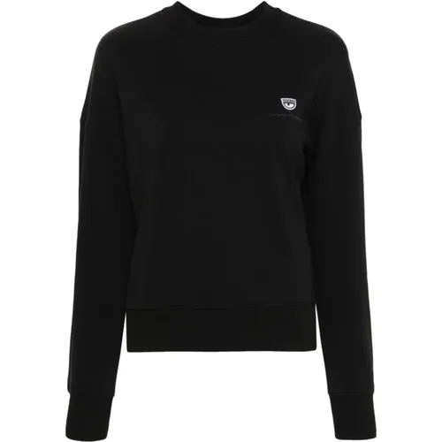 Schwarze Sweaters mit 317 Logo Classic , Damen, Größe: M - Chiara Ferragni Collection - Modalova