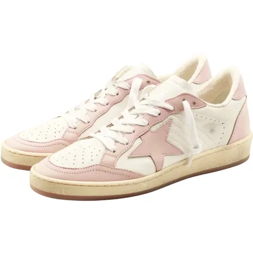 White/Pink Ball Star Sneaker , female, Sizes: 3 UK - Golden Goose - Modalova