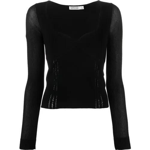 Elegante Schwarze Viskosebluse , Damen, Größe: S - Simkhai - Modalova