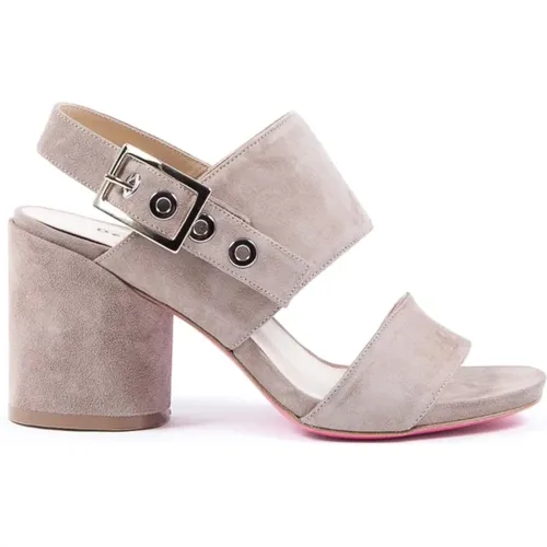 Veloursleder Sandalen in Taupe , Damen, Größe: 39 EU - Dee Ocleppo - Modalova