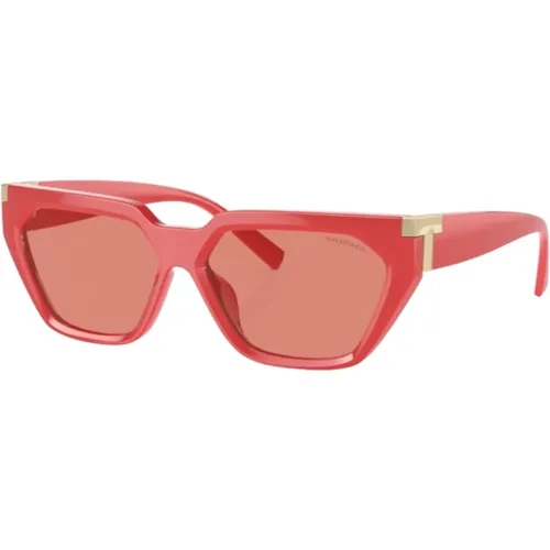 Korall Cat-Eye Sonnenbrille , Damen, Größe: 56 MM - Tiffany - Modalova