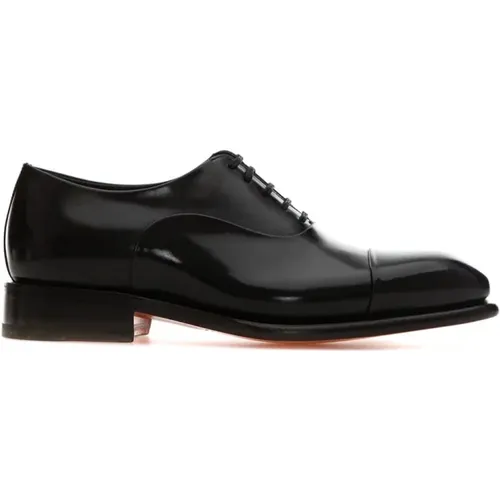 Klassische Oxford-Schuhe aus schwarzem Leder - Santoni - Modalova