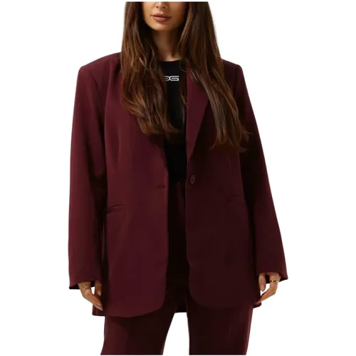 Eleganter Bordeaux Blazer , Damen, Größe: XS - Moves - Modalova