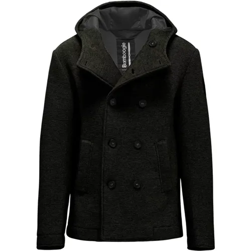 Hooded Boiled Wool Coat , male, Sizes: 3XL, S, XL, 2XL, M, L - BomBoogie - Modalova
