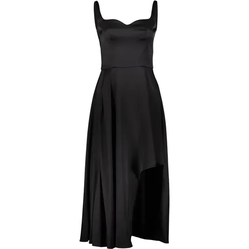 Midi-Kleid mit Herzausschnitt und asymmetrischem Saum - alexander mcqueen - Modalova