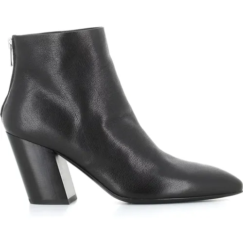 Leather Ankle Boots with Zipper Closure and 7.5cm Heel , female, Sizes: 6 UK, 4 UK, 5 UK, 7 UK, 3 UK - Officine Creative - Modalova