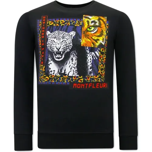 Long Sweater Tiger Poster , male, Sizes: XL, 2XL, S, L, M - True Rise - Modalova