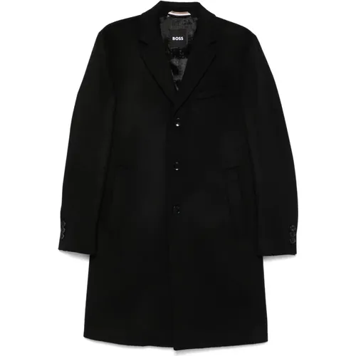 Wool Cashmere Coat with Button Closure , male, Sizes: XL, 2XL, S, M, 3XL, L - Hugo Boss - Modalova