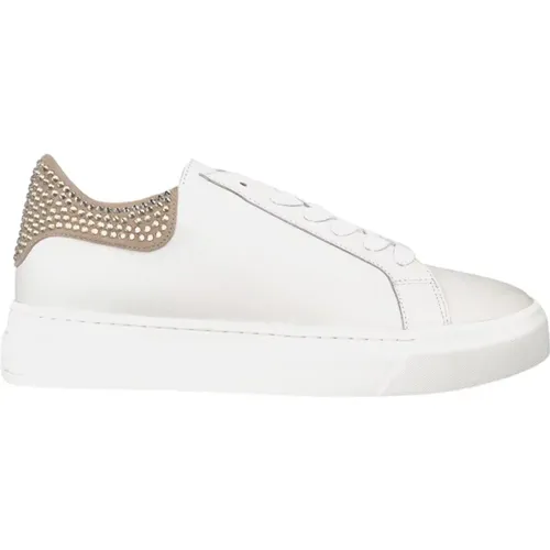 Womens Leather Sneaker with Rhinestone Detail , female, Sizes: 5 UK, 9 UK, 8 UK - Alma en Pena - Modalova