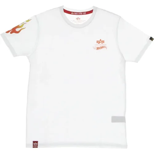 Flame Tee Hot Wheels T-Shirt , Herren, Größe: XL - alpha industries - Modalova