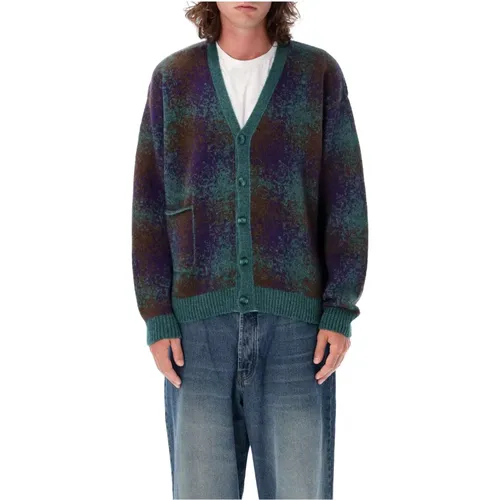 Gradient Cardigan Green Brown Aw24 , male, Sizes: XL - Pop Trading Company - Modalova