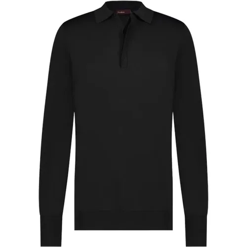 Schwarzes Langarm-Poloshirt , Herren, Größe: XL - Aeden - Modalova