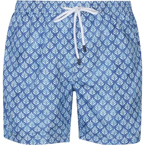 Turquoise Swim Shorts , male, Sizes: L, M - Barba Napoli - Modalova