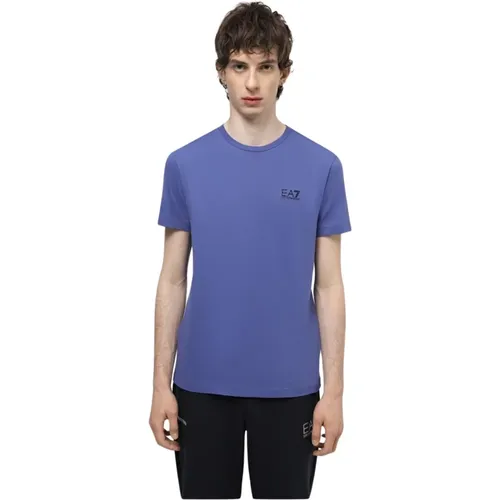 Basic Baumwoll T-Shirt mit Kleinem Logo , Herren, Größe: XL - Emporio Armani EA7 - Modalova
