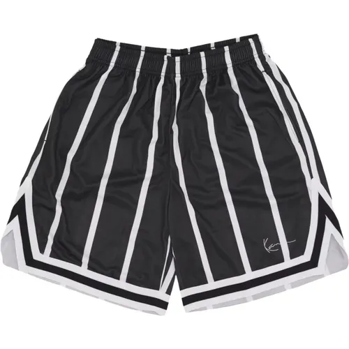 Striped Mesh Basketball Shorts /White , male, Sizes: L, XL - Karl Kani - Modalova