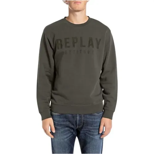 Herren Logo Sweatshirt , Herren, Größe: XL - Replay - Modalova