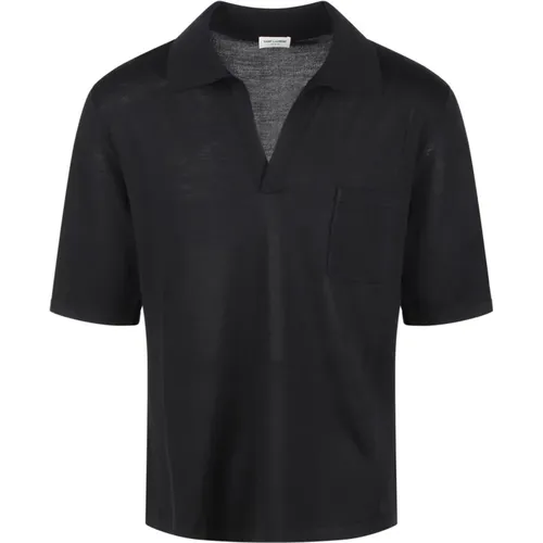 Cassandre Polo Shirt , male, Sizes: XL, L, M, S - Saint Laurent - Modalova