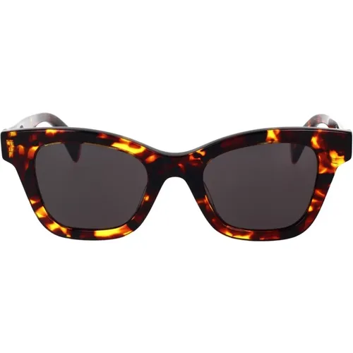 Geometric Sunglasses with Havana Acetate Frame and Grey Lenses , unisex, Sizes: 48 MM - Kenzo - Modalova