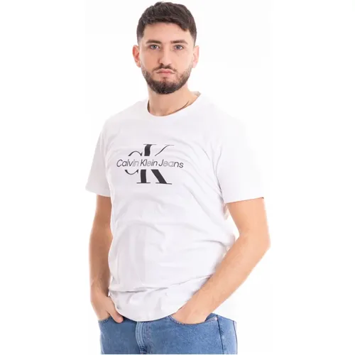 Outline Monologo T-Shirt , Herren, Größe: 2XL - Calvin Klein Jeans - Modalova