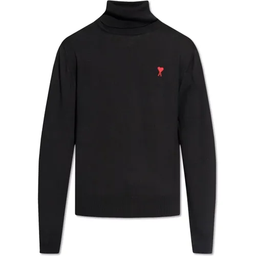 Wool turtleneck sweater , male, Sizes: XL, L, M, S - Ami Paris - Modalova