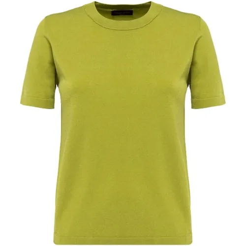 Italienisches Viskose-Mischung T-Shirt , Damen, Größe: M - Roberto Collina - Modalova