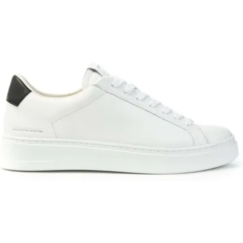 Weiße Ledersneakers mit runder Spitze und Logo-Patch - Crime London - Modalova