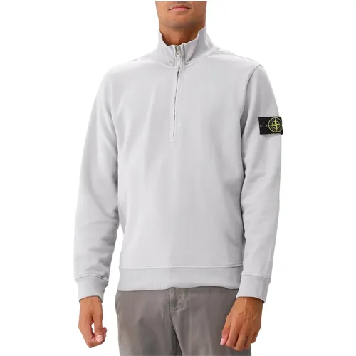 Grauer Half Zip Pullover Fleece Feel - Stone Island - Modalova