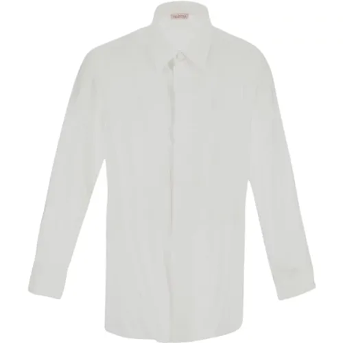 Weiße Plissierte Bluse mit Langen Ärmeln - Valentino - Modalova