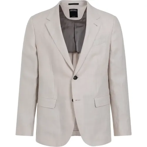 Oasi Linen Jacket Chiaro , male, Sizes: L - Ermenegildo Zegna - Modalova