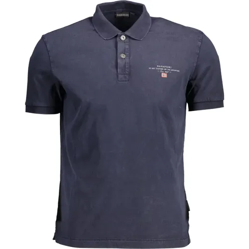 Blaues Baumwoll-Poloshirt , Herren, Größe: XL - Napapijri - Modalova