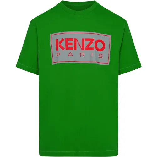 Baumwoll T-Shirt mit Logo Patch - Kenzo - Modalova