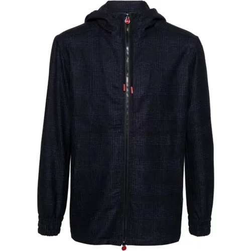 Plaid Check Hooded Jacket , male, Sizes: 2XL - Kiton - Modalova