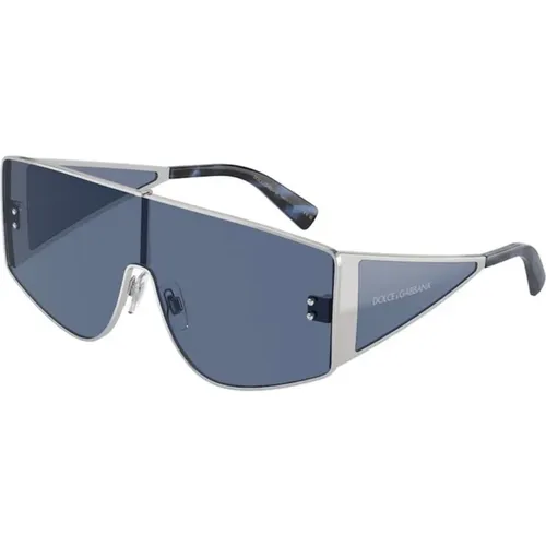 Blue Dark Silver Sunglasses Dg2305 , unisex, Sizes: 44 MM - Dolce & Gabbana - Modalova