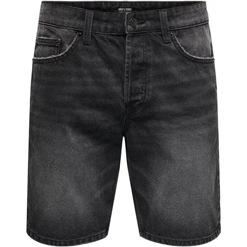 Klassische Passform Jeans-Shorts - Only & Sons - Modalova