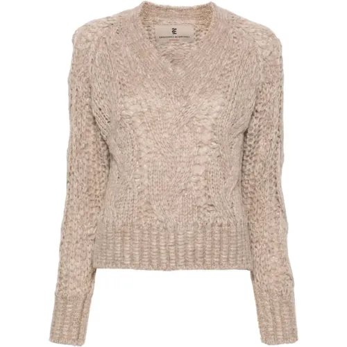 Chunky Cable Strickpullover , Damen, Größe: L - Ermanno Scervino - Modalova