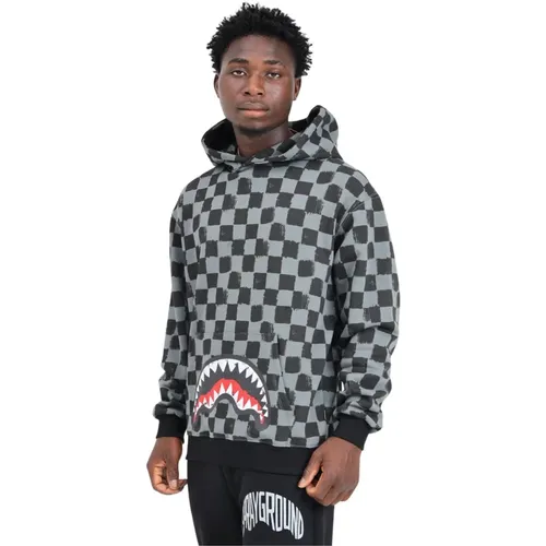 Grauer Hai-Print Hoodie , Herren, Größe: L - SPRAYGROUND - Modalova