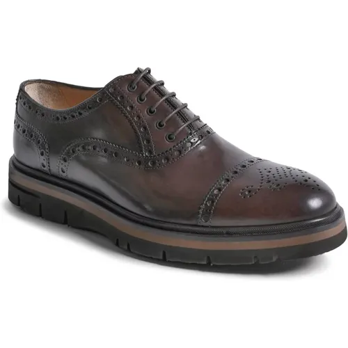 Braune Leder Brogue Schuhe mit Gummisohle , Herren, Größe: 40 EU - Dee Ocleppo - Modalova