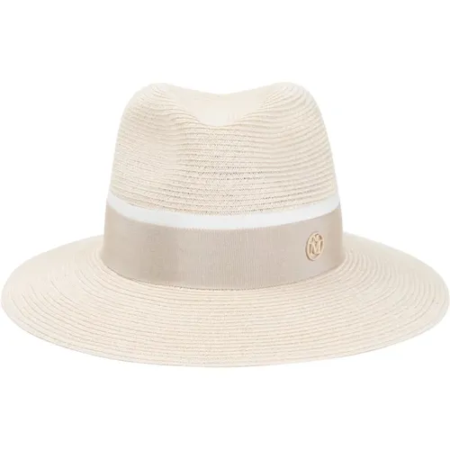 Hemp Wide Brim Fedora Hat , female, Sizes: S - Maison Michel - Modalova