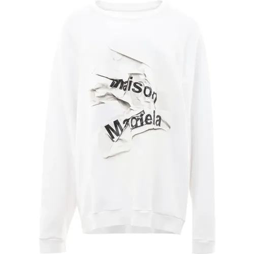 Weiße Oversized Sweatshirt , Damen, Größe: M - Maison Margiela - Modalova