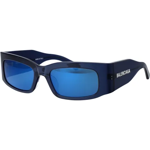 Stylische Sonnenbrille BB0328S,Vintage Rechteckige Sonnenbrille Blauer Blitz - Balenciaga - Modalova