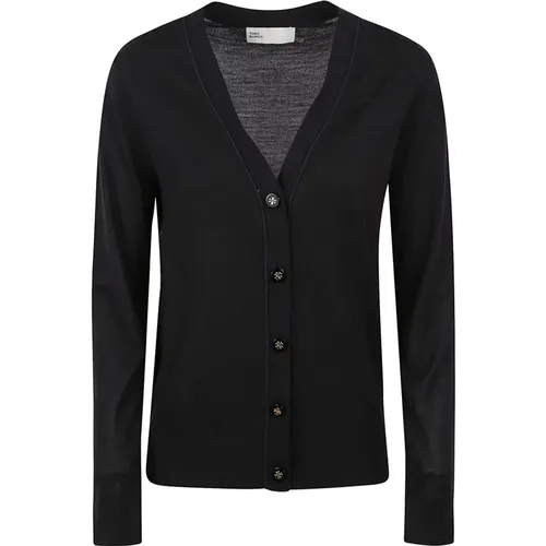 Schwarzer Simone Cardigan , Damen, Größe: M - TORY BURCH - Modalova