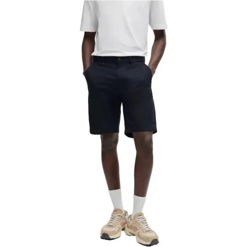 Blaue Baumwoll-Bermuda-Shorts für Herren , Herren, Größe: W31 - Hugo Boss - Modalova