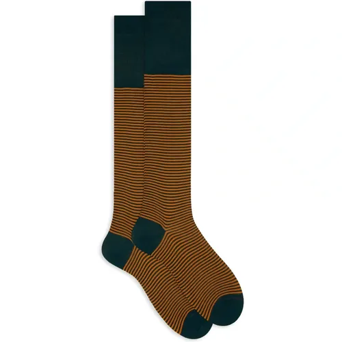 Italienische lange Socken mit Windsor-Streifen - Gallo - Modalova